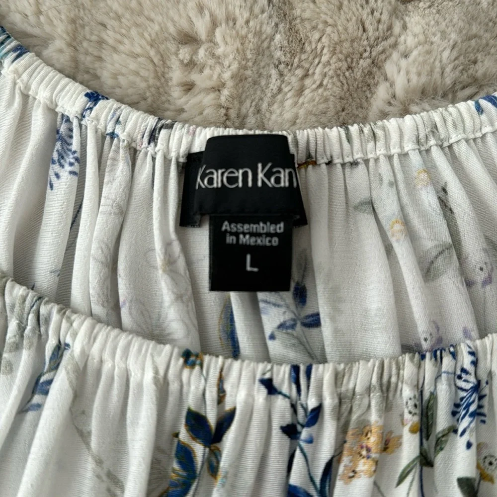 Karen Kane flowered sleeved woman’s top - Picture 1 of 5